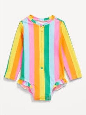 Old Navy Baby Stripe Long Sleeve Swim One-Piece